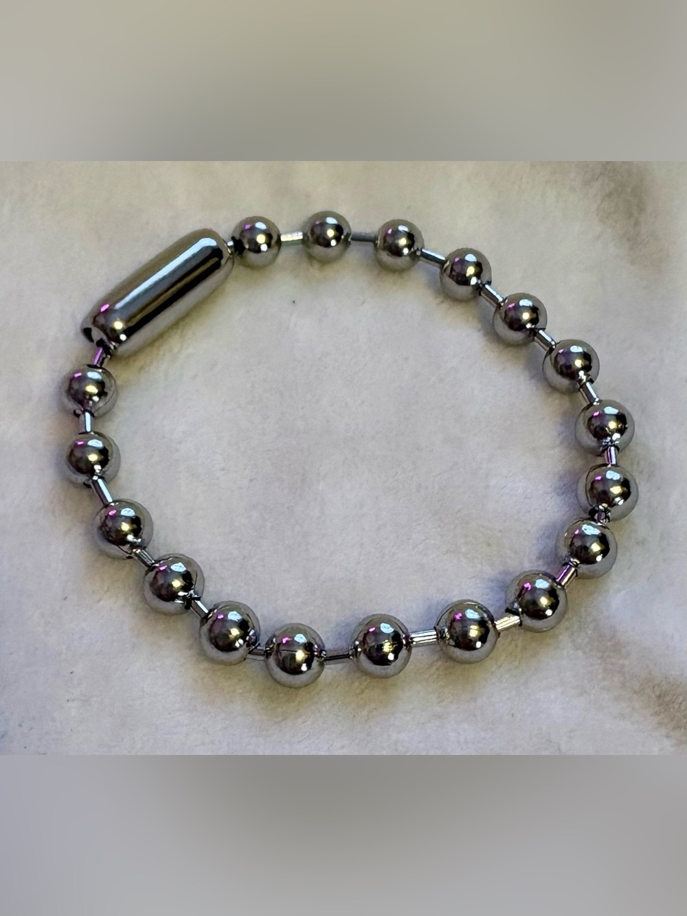 Plunder Small Round Silver-Tone Ball Bead Bracelet